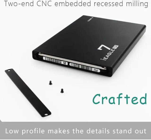 Alt view image 4 of 7 - iEAGLE7 2.5 Mobile HDD SSD BOX USB3.0 Port Support TRIM NCQ ASM1153E Chip ALL Aluminium Fast SATA3 Speed ONLY 7mm Harddisk up to 5T