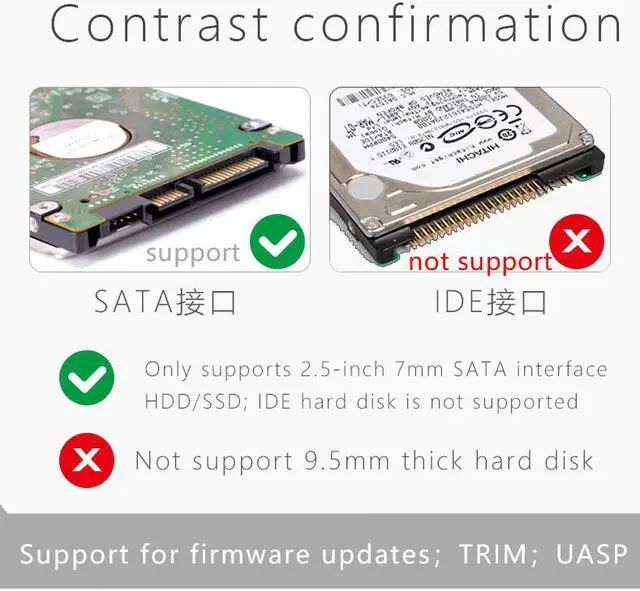 Alt view image 5 of 7 - iEAGLE7 2.5 Mobile HDD SSD BOX USB3.0 Port Support TRIM NCQ ASM1153E Chip ALL Aluminium Fast SATA3 Speed ONLY 7mm Harddisk up to 5T