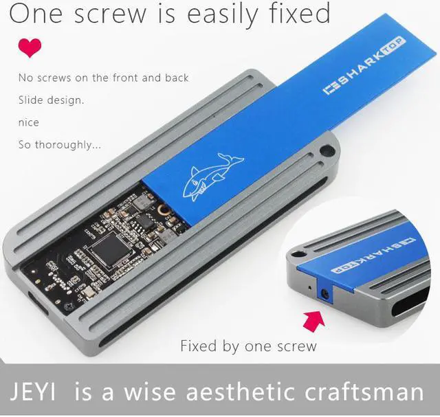 Alt view image 2 of 6 - ICESHARK i9 Hidden Line HDD Enclosure mobile hdd box case NVME TYPE C3.1 JMS583 USB3.1 SSD U.2 m.2 NVME PCI-E M-key