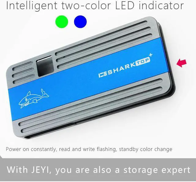 Alt view image 4 of 6 - ICESHARK i9 Hidden Line HDD Enclosure mobile hdd box case NVME TYPE C3.1 JMS583 USB3.1 SSD U.2 m.2 NVME PCI-E M-key