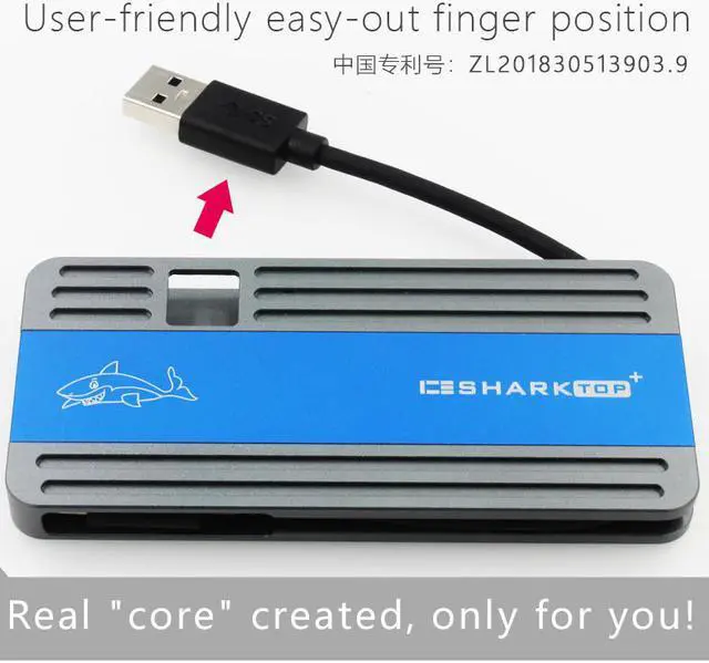 Main image of ICESHARK i9 Hidden Line HDD Enclosure mobile hdd box case NVME TYPE C3.1 JMS583 USB3.1 SSD U.2 m.2 NVME PCI-E M-key