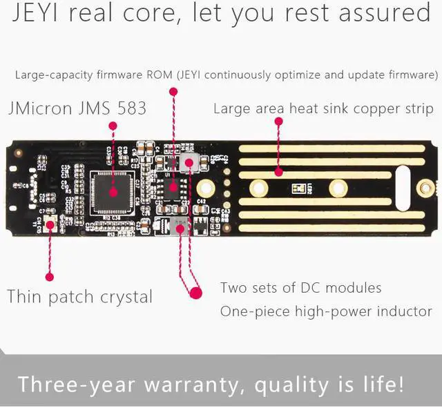 Alt view image 6 of 6 - ICESHARK i9 Hidden Line HDD Enclosure mobile hdd box case NVME TYPE C3.1 JMS583 USB3.1 SSD U.2 m.2 NVME PCI-E M-key