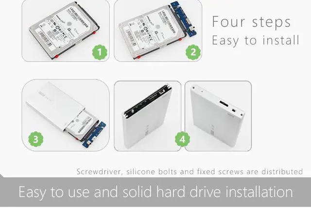 Alt view image 3 of 5 - Q5w 2.5 Mobile HDD SSD BOX USB3.0 TRIM ALL Aluminium SATA3 Speed 9.5mm or 7mm Harddisk Built-in write protection switch up to 3T