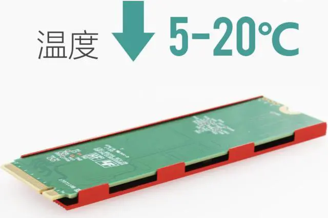 Alt view image 3 of 6 - M.2 LONGER NVME HeatSink NGFF M.2 heatsink 2280 aluminum sheet Thermal conductivity silicon wafer cooler heatsink copper