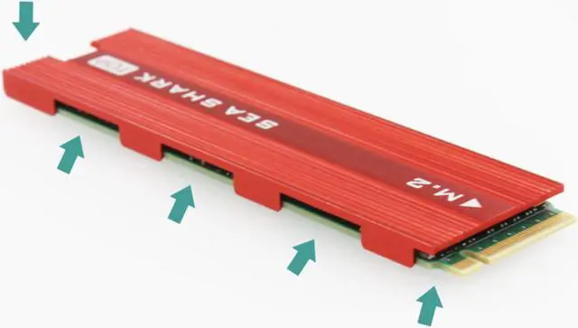 Alt view image 5 of 6 - M.2 LONGER NVME HeatSink NGFF M.2 heatsink 2280 aluminum sheet Thermal conductivity silicon wafer cooler heatsink copper