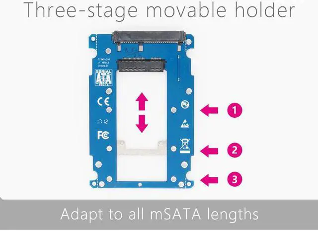 Alt view image 6 of 7 - SM7 mSATA TO SATA SSD BOX SATAIII 2.5' SSD Box 30x27/50/70mm 52 pin mSATA TO 22Pin SATA 50mm and SATA 52Pin and SATA3 SSD Caddy
