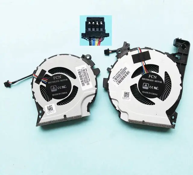 Main image of A pair 4 wire GPU CPU  COOLING FAN COOLER FOR HP PAVILION 15-CX0068TX 15-CX0058WM 15-CX 15-CX0160TX  5-CX0060TX TPN-C133 DDFS481305MC0T FKKA  L20334-001 DFS501105PR0T FKK9 L20335-001