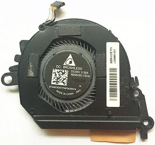 Alt view image 2 of 2 - 4 pin Laptop fan for HP 13" Spectre X360 13t-ae000 13t-ae Series Cooling Fan PN L04885-001 ND55C03-17D16 DC05V 0.5A