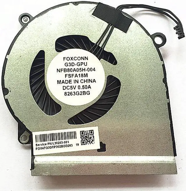 Main image of New 4 pin GPU cooling FAN FOR HP OMEN 4 Pro PC  15.6' I5 I7 Gaming 15-DC 15-DC0013TX 15-DC0004TX 15-dc0005TX  L30203-001 NFB80A05H-003 FSFA18M