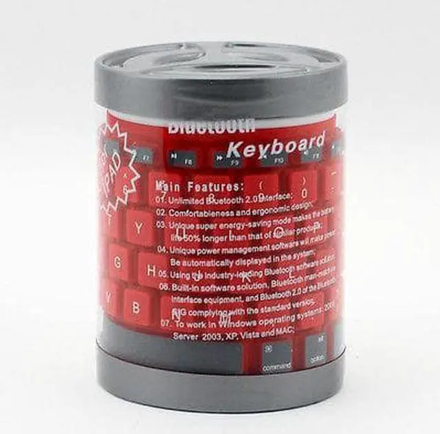 Alt view image 4 of 4 - New Wireless Waterproof Roll Silicone Bluetooth Keyboard for iPad mini iPad 4/3/2/1 Red