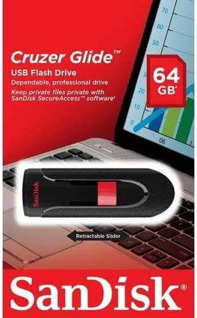 Alt view image 3 of 3 - New SanDisk 64GB 64G 64 GB Cruzer Glide USB 2.0 Flash Drive SDCZ60-064G-B35