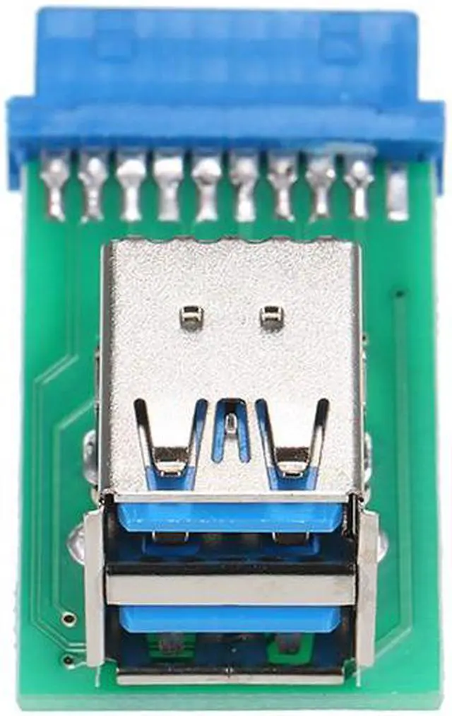 Alt view image 3 of 5 - Dual USB 3.0 Type-A Female to Motherboard Adapter Card 20Pin/19Pin Header