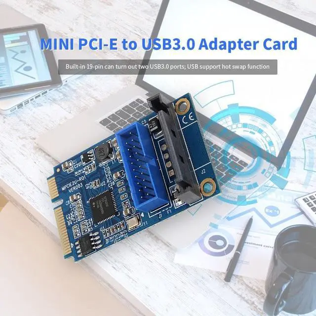 Alt view image 5 of 6 - MINI PCI-E to USB3.0 Adapter Card Mini PCIE to 20Pin/19Pin Expansion Card