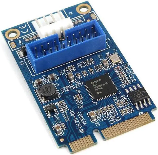 Alt view image 2 of 5 - MINI PCI-E to USB3.0 Adapter Card Mini PCIE to 20Pin/19Pin Expansion Card