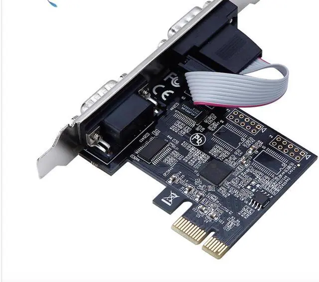 Alt view image 6 of 6 - PCI-E PCI Express 1x to Dual Serial DB9 RS232 2 Ports Controller Adapter riser Card for ASIX AX99100