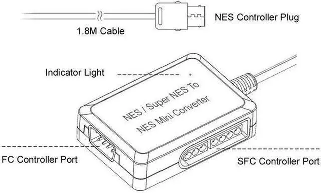 Alt view image 6 of 6 - Adapter Converter for NES/Super NES To NES Controller Mini Adapter Converter