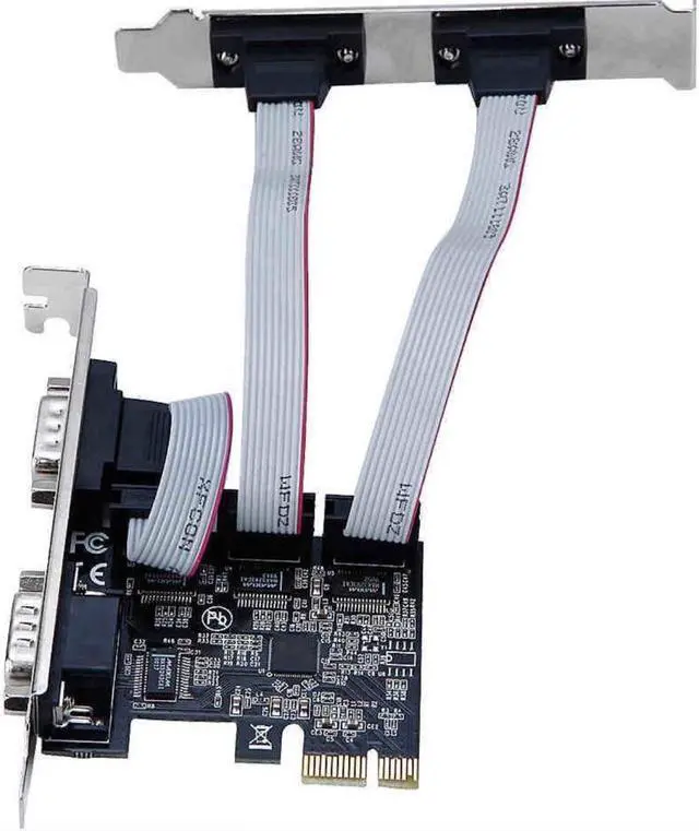 Alt view image 7 of 7 - PCI Express PCI-E 1X to 4 ports   RS232 DB9 COM Serial add on card Expansion I/O riser card