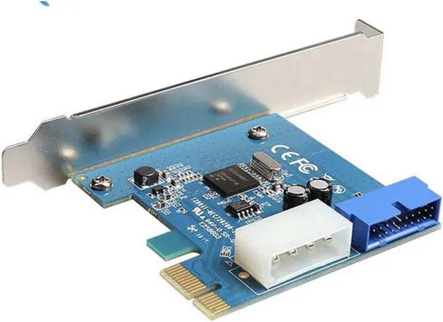 Alt view image 7 of 7 - PCI-E PCI Express 1x to USB 3.0 20Pin (19Pin) mainboard converter Interface Expansion Card with 4 pin power connector