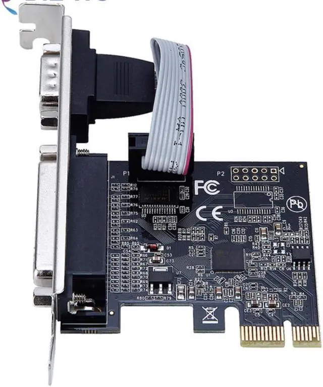 Alt view image 7 of 7 - PCI-E PCI Express 1X to 1 RS232 Serial 1 DB25 Printer Parallel port Expansion card for ASIX
