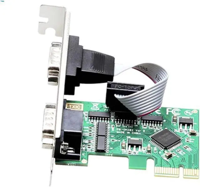 Alt view image 5 of 5 - PCI-E serial Riser card pcie PCI Express to Dual RS232 ports interface industrial expansion add on cards DH382 chipest