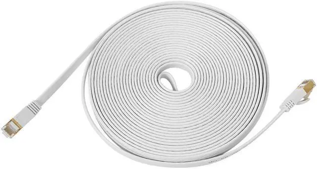 Alt view image 6 of 7 - 3.3FT/6.6FT/10FT/15FT/33FT/49.2FT  CAT7 10 Gigabit 600Mhz Flat Ethernet Shielded (SSTP) Cable Modem Router RG45 LAN Network Cord