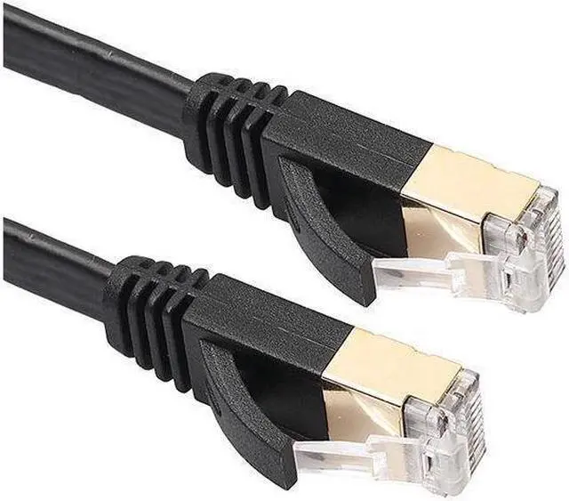 Alt view image 5 of 7 - 3.3FT/6.6FT/10FT/15FT/33FT/49.2FT  CAT7 10 Gigabit 600Mhz Flat Ethernet Shielded (SSTP) Cable Modem Router RG45 LAN Network Cord