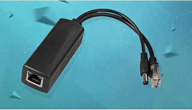 Alt view image 6 of 6 - POE Adapter Cable POE SPOE Splitter Power Supply Module 48 v Separator Combiner Black Color 48V power cable