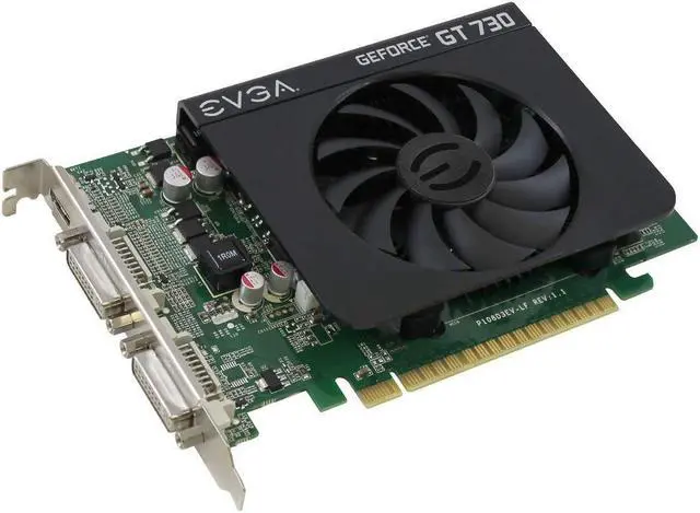 Alt view image 3 of 7 - EVGA GeForce GT 730 1GB DDR3 128bit Dual DVI mHDMI Graphics Card 01G-P3-2731-KR
