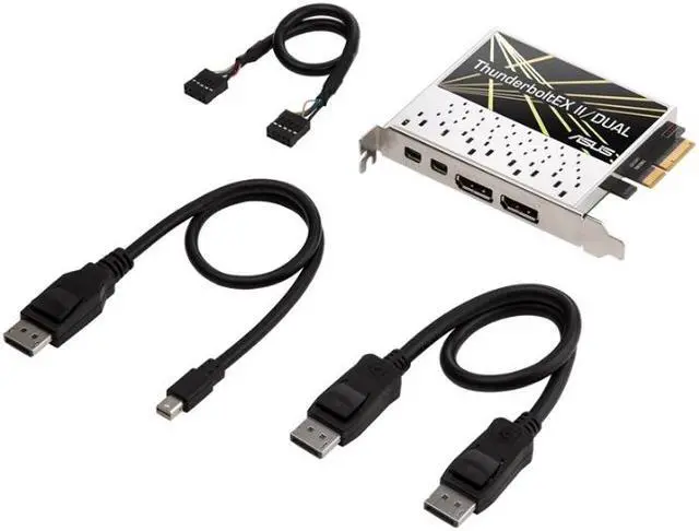 Alt view image 2 of 7 - ASUS ThunderboltEX II/DUAL PCIe Expansion Card 2 Port Thunderbolt 2