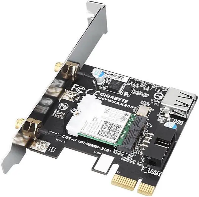 Alt view image 2 of 10 - Gigabyte GC-WBAX200 rev. 1.0 Dual Band WIFI PCIe expansion card BLUETOOTH 5