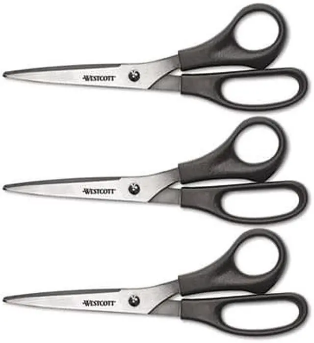 Alt view image 3 of 11 - Westcott Value Line Stainless Steel Shears 8" Long 3/Pack 13402