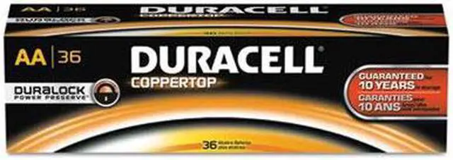 Main image of DURACELL mn15p36 Duracell CopperTop AA Alkaline Battery, 36 PK, 1.5VDC