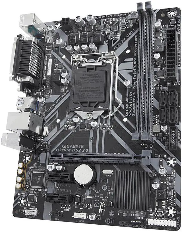 Alt view image 7 of 9 - H310M DS2 2.0 LGA 1151 Intel H310 DDR4 Micro ATX Motherboard (H310M DS2 2.0)