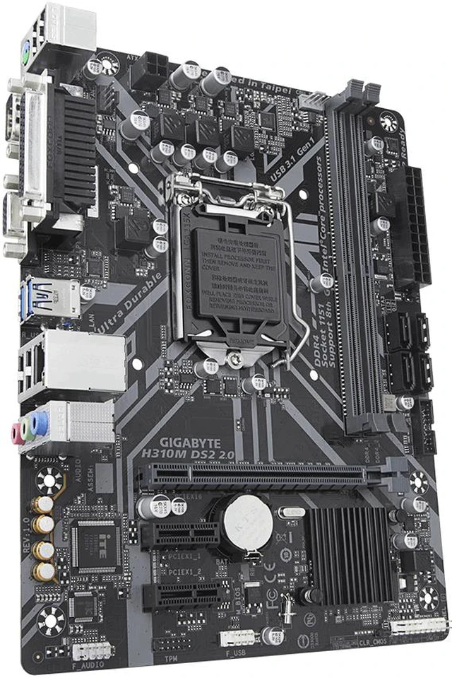 Alt view image 6 of 9 - H310M DS2 2.0 LGA 1151 Intel H310 DDR4 Micro ATX Motherboard (H310M DS2 2.0)