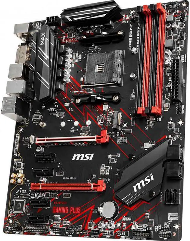 Alt view image 4 of 9 - MSI B450 GAMING PLUS MAX AM4 AMD B450 SATA 6Gb/s ATX AMD Motherboard