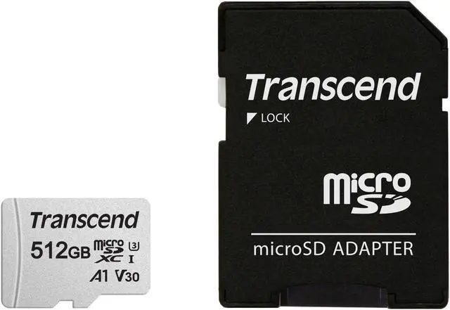 Alt view image 2 of 7 - 512GB Transcend 300S microSDXC UHS-I U3 V30 A1 CL10 Memory Card with SD Adapter 95MB/sec