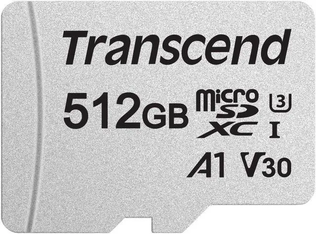 Main image of 512GB Transcend 300S microSDXC UHS-I U3 V30 A1 CL10 Memory Card with SD Adapter 95MB/sec
