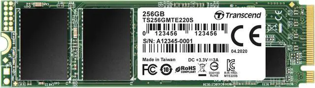 Alt view image 3 of 17 - Transcend 220S 256GB NVMe PCIe 3.0 x4 Double-sided M.2 2280 Internal Solid State Disk TS256GMTE220S