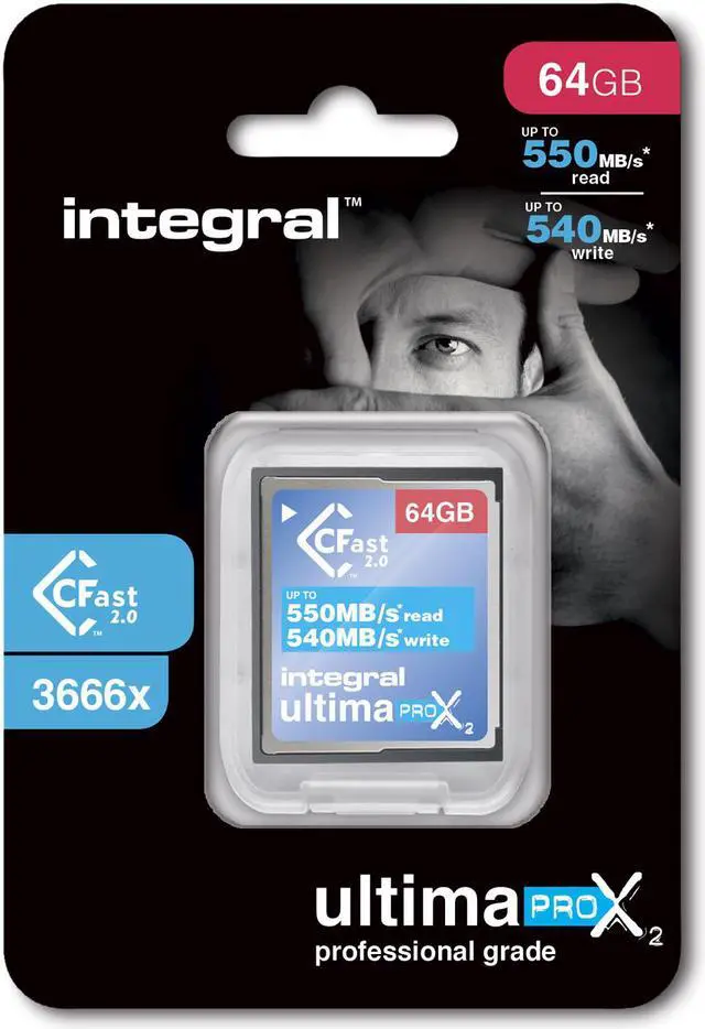 Alt view image 2 of 3 - 64GB Integral Ultimapro X2 CFast 2.0 3666x Memory Card