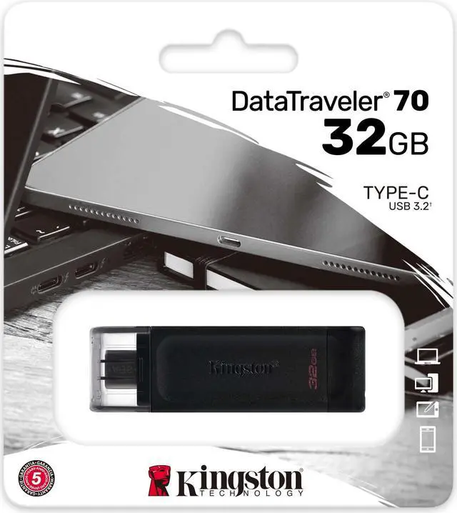 Alt view image 2 of 19 - 32GB Kingston DataTraveler 70 USB-C Flash Drive