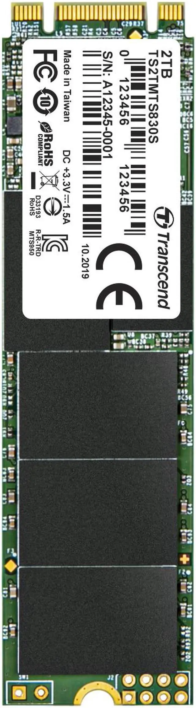 Main image of 2TB Transcend M.2 2280 80mm SATA III 6Gbps 830S Solid State Drive