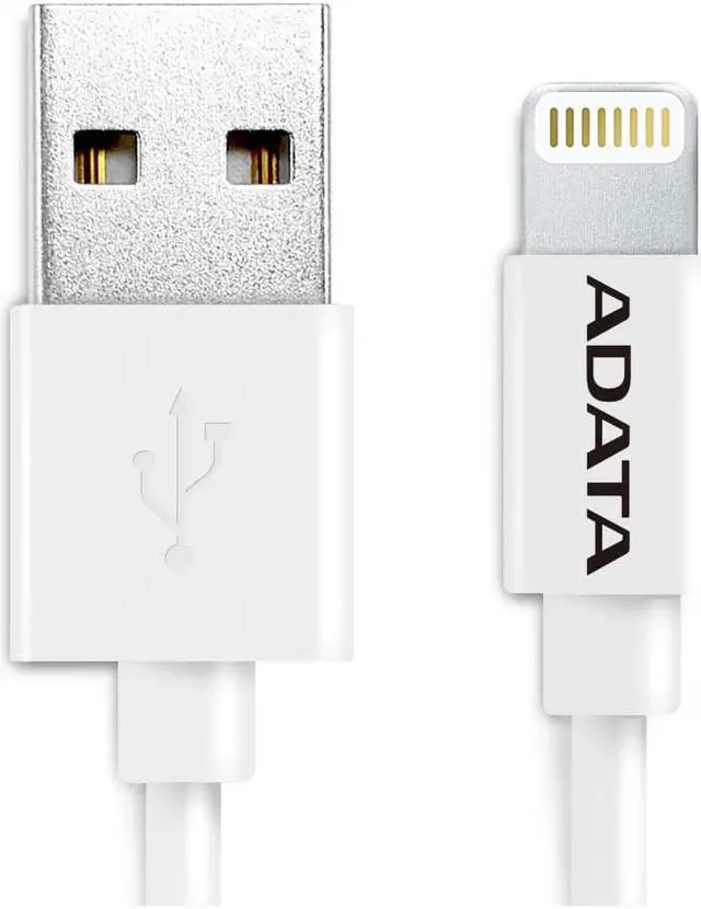 Alt view image 2 of 5 - AData 1m (100cm) Lightning USB Cable for Apple iPhone / iPad - White