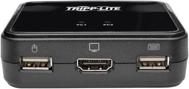Alt view image 3 of 14 - Tripp Lite 2-Port KVM Switch w/ HDMI USB Audio Cables Peripheral Sharing (B032-HUA2)