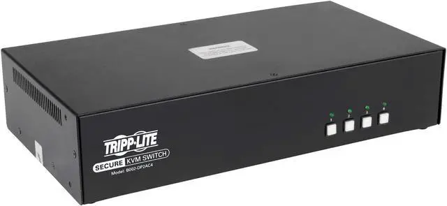 Alt view image 3 of 13 - Tripp Lite B002-DP2AC4 Secure KVM Switch Dual Monitor DisplayPort to DisplayPort - 4 Port, 4K & NIAP PP3.0
