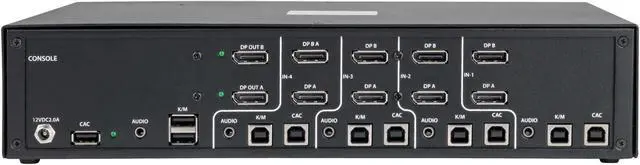 Alt view image 4 of 13 - Tripp Lite B002-DP2AC4 Secure KVM Switch Dual Monitor DisplayPort to DisplayPort - 4 Port, 4K & NIAP PP3.0