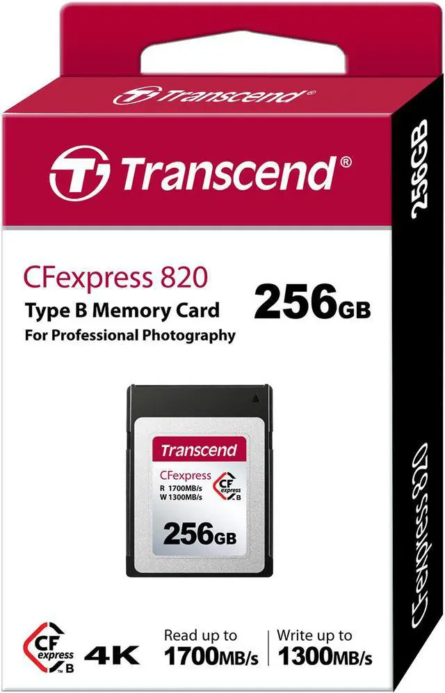 Alt view image 3 of 6 - 256GB Transcend CFexpress 820 Type B Memory Card 1700MB/s Read 1300MB/sec Write
