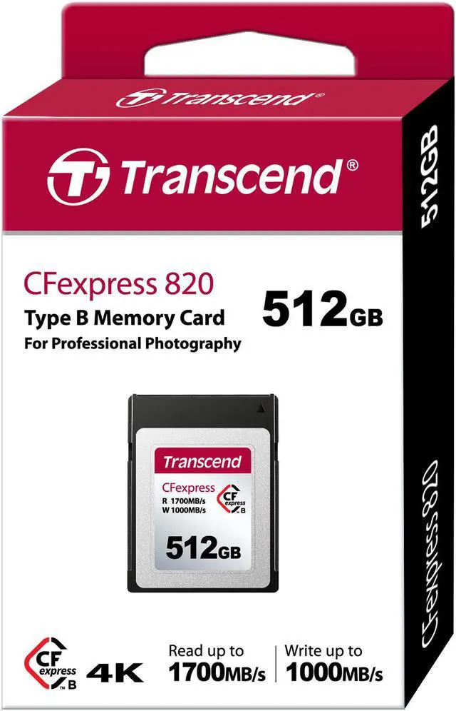 Alt view image 3 of 6 - 512GB Transcend CFexpress 820 Type B Memory Card 1700MB/s Read 1300MB/sec Write