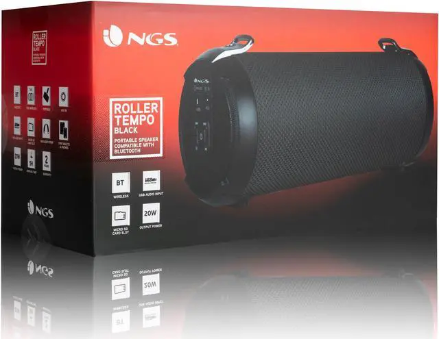 Alt view image 5 of 5 - NGS 20W Portable Wireless TWS & BT Speaker with USB/SD/AUX IN - Roller Tempo, Black