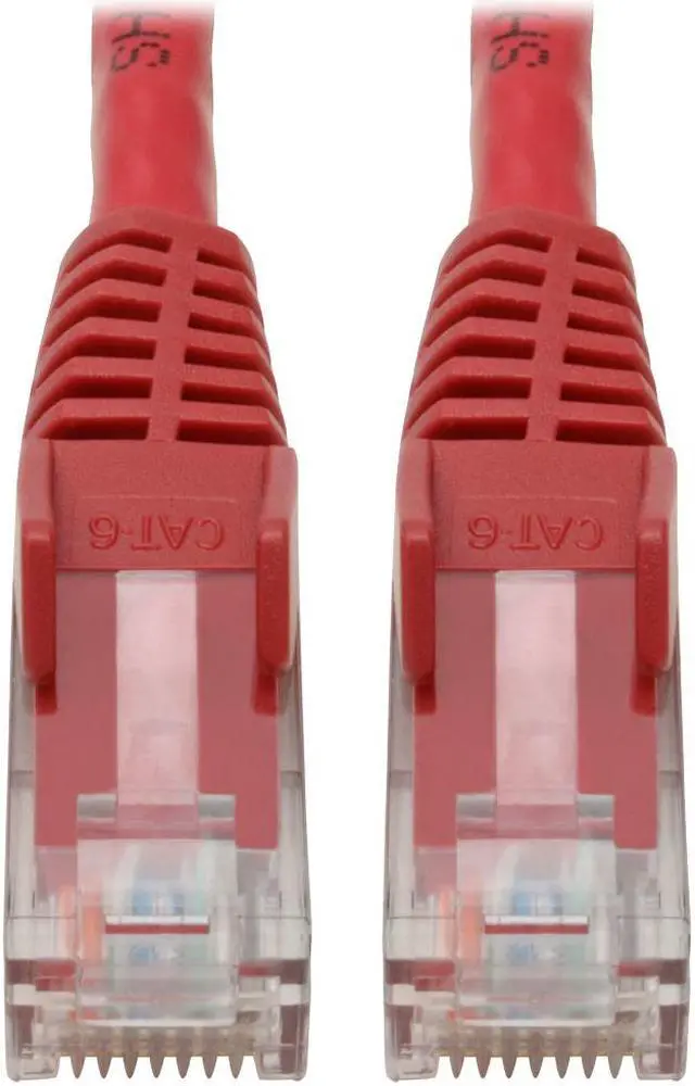 Alt view image 6 of 20 - Tripp Lite N201-06N-RD Premium Cat6 Gigabit Snagless Molded Utp Patch Cable, 24 Awg, 550 Mhz/1 Gbps (Rj45 M/M) , Red, 6 In. - Patch Cable - Rj-45 (M) To Rj-45 (M) - 5.9 In - Utp - Cat 6 - Ieee 802.3A