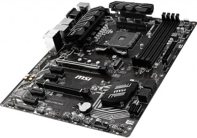Alt view image 7 of 11 - MSI PRO B450-A PRO MAX AM4 AMD B450 SATA 6Gb/s ATX AMD Motherboard